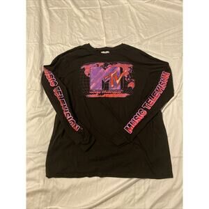 MTV Music Television Men's Large Global Domination Long Sleeve Graphic T-Shirt